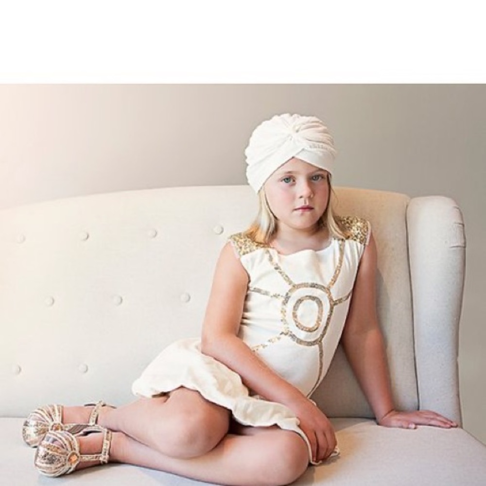 Joyfolie Dress size 2 in cream and gold